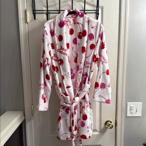 Juicy Couture White Robe with Red Cherry Design